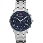 Swiss Alpine Military Skymaster Chronograph Stainless Steel Blue Dial Quartz 7084.9135 100M Men's Watch
