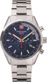 Swiss Alpine Military Pegasus Chronograph Stainless Steel Blue Dial Quartz 7086.9135 100M Men's Watch