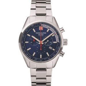 Swiss Alpine Military Pegasus Chronograph Stainless Steel Blue Dial Quartz 7086.9135 100M Men's Watch
