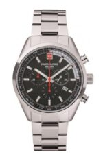 Swiss Alpine Military Pegasus Chronograph Stainless Steel Black Dial Quartz 7086.9137 100M Men's Watch
