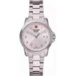 Swiss Alpine Military Leader Ladies Stainless Steel Silver Dial Quartz 7711.1132 100M Women's Watch