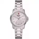 Swiss Alpine Military Leader Ladies Stainless Steel Silver Dial Quartz 7711.1132 100M Women's Watch