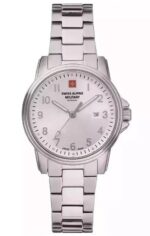 Swiss Alpine Military Leader Ladies Stainless Steel Silver Dial Quartz 7711.1132 100M Women's Watch