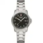 Swiss Alpine Military Leader Ladies Stainless Steel Black Dial Quartz 7711.1137 100M Women's Watch