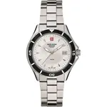 Swiss Alpine Military Aquatech Ladies Stainless Steel Silver Dial Quartz 7740.1132 100M Women's Watch