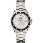 Swiss Alpine Military Aquatech Ladies Stainless Steel Silver Dial Quartz 7740.1132 100M Women's Watch