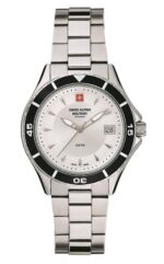 Swiss Alpine Military Aquatech Ladies Stainless Steel Silver Dial Quartz 7740.1132 100M Women's Watch