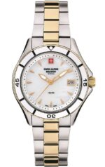 Swiss Alpine Military Aquatech Ladies White Mother Of Pearl Dial Quartz 7740.1143 100M Women's Watch