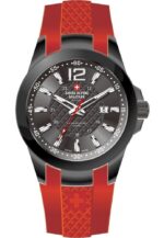 Swiss Alpine Military Combat Air Ladies Silicone Strap Black Dial Quartz 7758.1876 Women's Watch