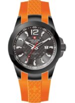 Swiss Alpine Military Combat Air Ladies Silicone Strap Black Dial Quartz 7758.1879 Women's Watch