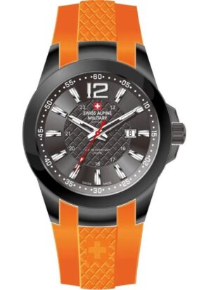 Swiss Alpine Military Combat Air Ladies Silicone Strap Black Dial Quartz 7758.1879 Women's Watch
