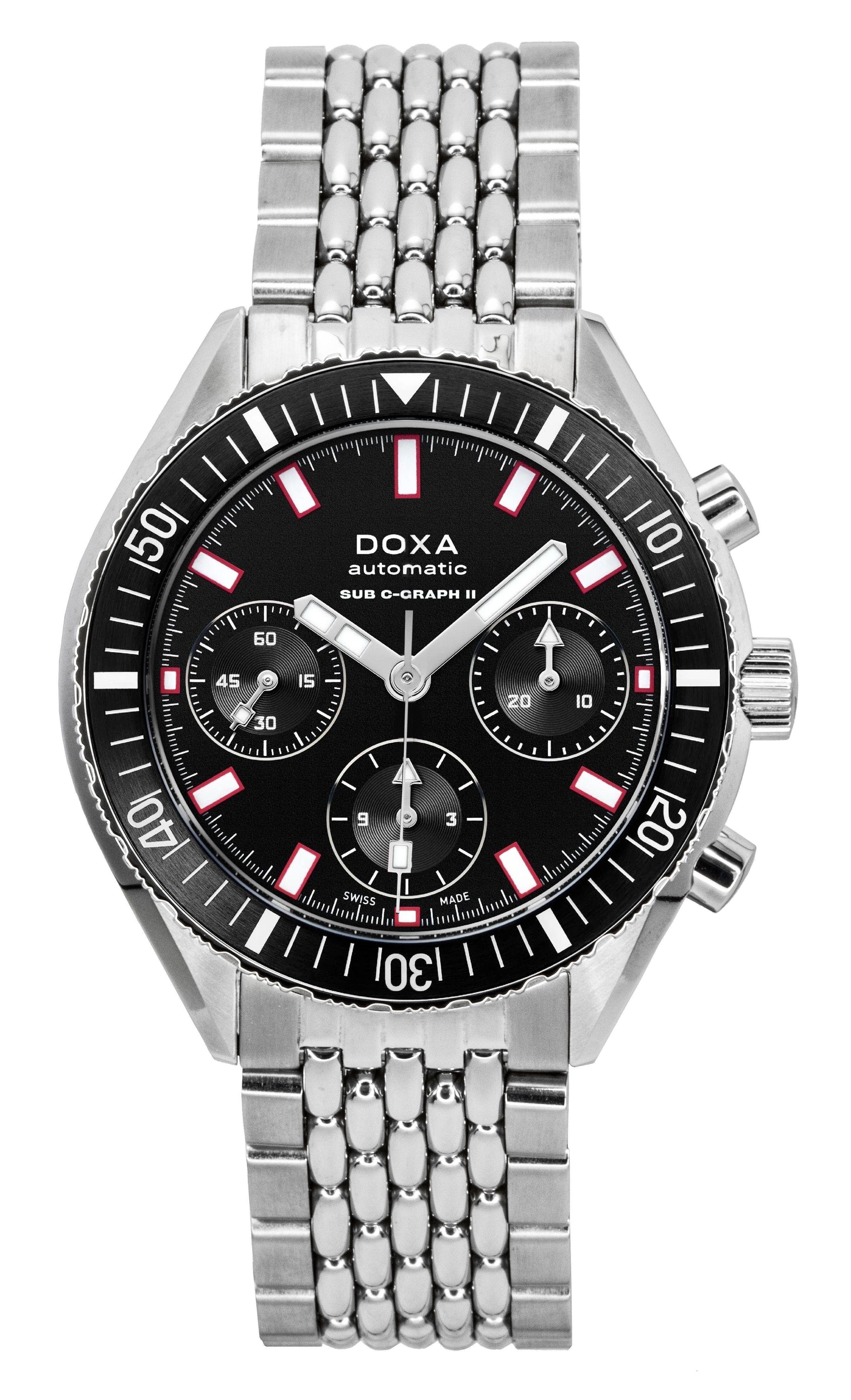 Doxa Sub 200 C-Graph II Sharkhunter Black Dial Automatic Diver's 797.10.101.10 200M Men's Watch With Extra Strap