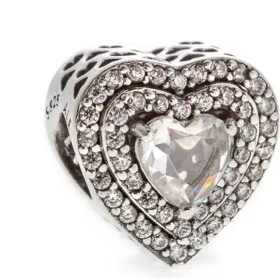 Pandora Sparkling Raised Heart Charm (799218C01) Women JEWELRY