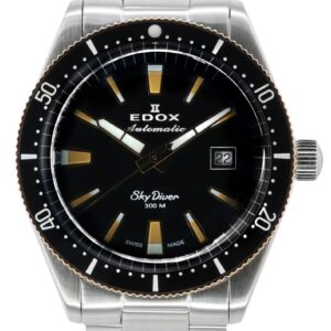 Edox Skydiver Limited Edition Black Dial Automatic Diver's 80126357RNMNIRB 300M Men's Watch