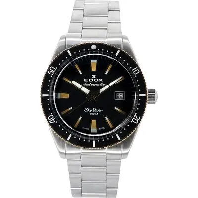 Edox Skydiver Limited Edition Black Dial Automatic Diver's 80126357RNMNIRB 300M Men's Watch