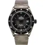 Edox Skydiver Limited Edition Leather Strap Grey Dial Automatic Diver's 80126 3VIN GDN 300M Men's Watch