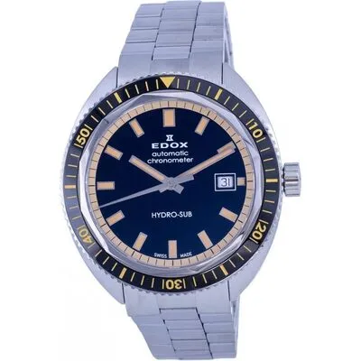 Edox Hydro-Sub Diver's Stainless Steel Black Dial Automatic 801283NBMNIB 80128 3NBM NIB 300M Men's Watch