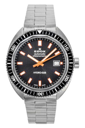 Edox Hydro-Sub Stainless Steel Grey Dial Automatic Diver's 801283NMGINO 300M Men's Watch