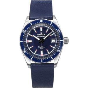 Edox Skydiver Limited Special Blue Dial Automatic Diver's 80131 3BUC BUICO 300M Men's Watch With Extra Strap