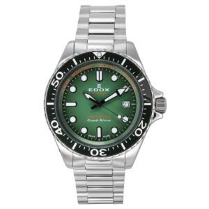 Edox Neptunian Grande Reserve Date Green Dial Automatic Diver's 80801 3VM VDN 300M Men's Watch