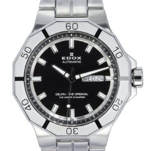 Edox Delfin The Original Day Date Black Dial Automatic Diver's 88008 3M NIN 200M Men's Watch