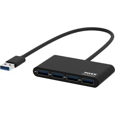 Port USB3.0 to 4 x USB3.0 5Gbps 4 Port Hub - Black