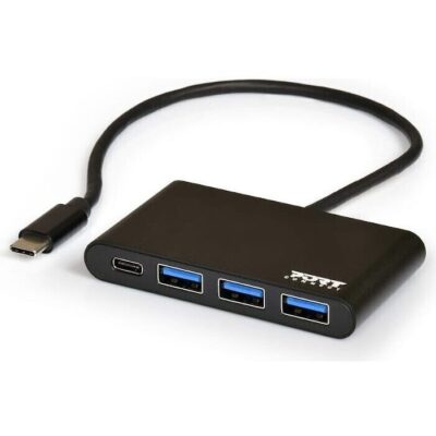 Port USB Type-C to 3 x USB3.0 and 1 x Type-C PD 30cm 4 Port Hub - Black