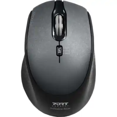 Port Connect Silent 1600DPI 3 Button Wireless Mouse - Black
