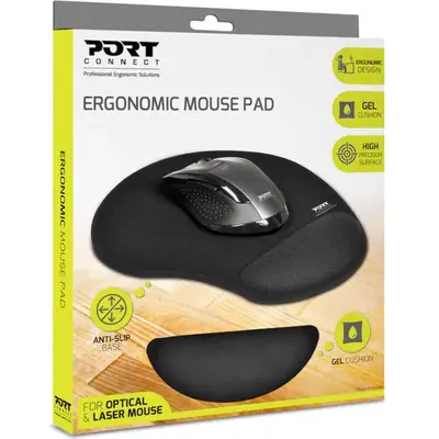 Port Ergonomic Gel Mouse Pad - Black