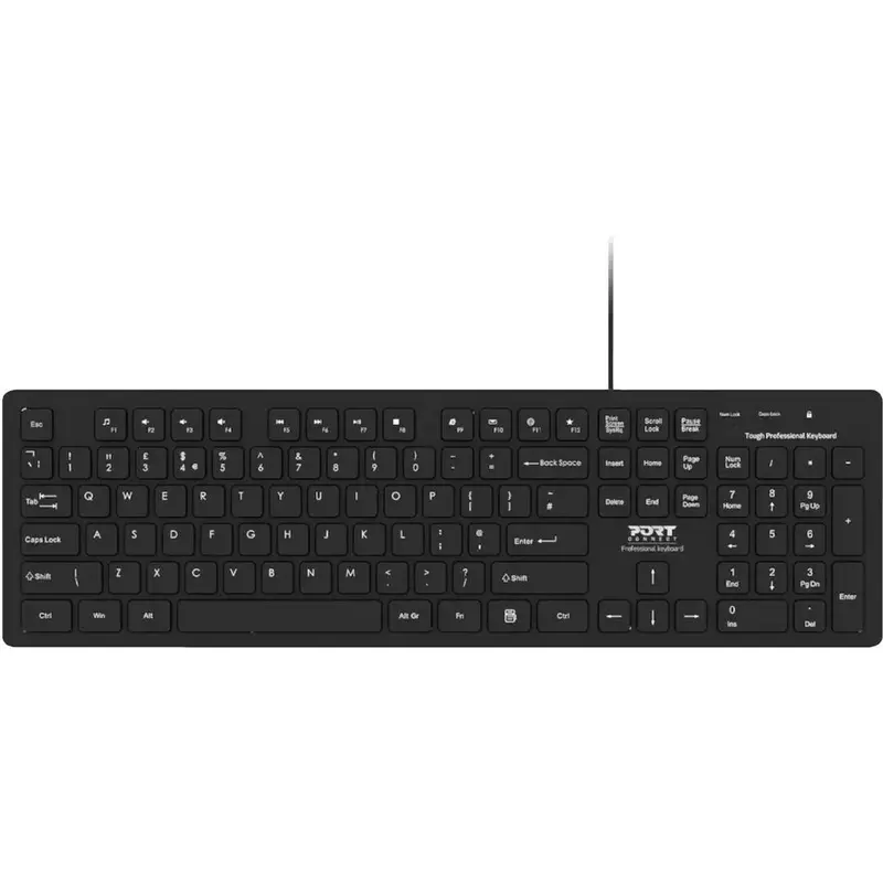 Port Connect Tough Office USB Keyboard - Black