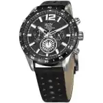 Westar Activ Chronograph Leather Strap Black Dial Quartz 90249SBN103 100M Men's Watch