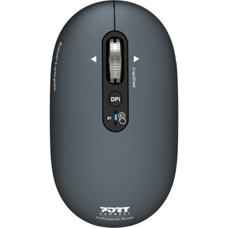 Port Connect PURE MAC Rechargeable Wireless and Bluetooth Mouse - Shadow