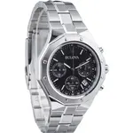 Bulova Classic Precisionist Octagon Chronograph Stainless Steel Black Dial Quartz 96B410 100M Men's Watch