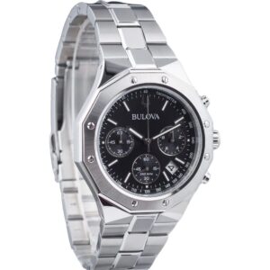 Bulova Classic Precisionist Octagon Chronograph Stainless Steel Black Dial Quartz 96B410 100M Men's Watch