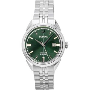 Bulova Sutton Stainless Steel Green Dial Automatic 96B424 Men's Watch