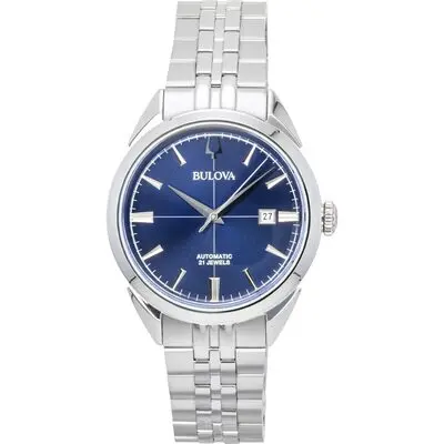 Bulova Sutton Stainless Steel Blue Dial Automatic 96B425 Men's Watch