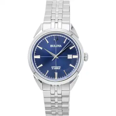 Bulova Sutton Stainless Steel Blue Dial Automatic 96B425 Men's Watch