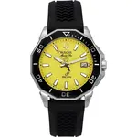 Bulova Marine Star Black Silicone Strap Yellow Dial Precisionist Quartz Diver's 200M 96B431 Men's Watch