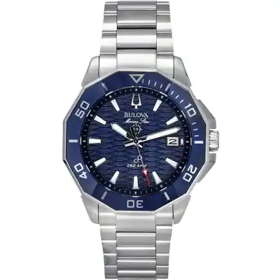Bulova Marine Star Precisionist Stainless Steel Blue Dial Quartz Diver's 96B433 200M Men's Watch