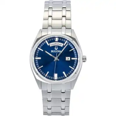 Bulova Surveyor Classic Stainless Steel Blue Dial Quartz 96C125 Men's Watch
