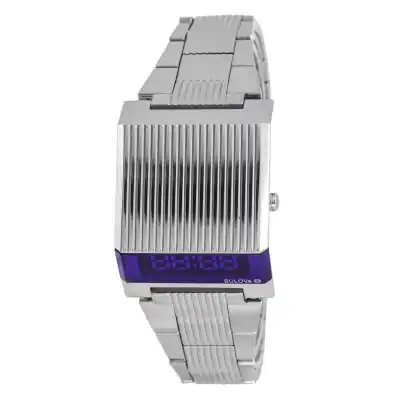 Bulova Computron Archive Series Stainless Steel Blue Dial Quartz 96C139 Men's Watch