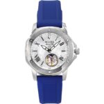 Bulova Marine Star Silicone Strap Mother Of Pearl Dial Automatic 96L324 100M Women's Watch
