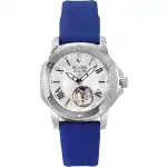 Bulova Marine Star Silicone Strap Mother Of Pearl Dial Automatic 96L324 100M Women's Watch
