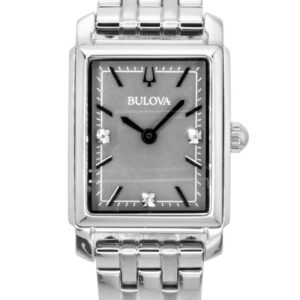 Bulova Sutton Diamond Accents Stainless Steel Grey Mother of Pearl Dial Quartz 96P252 Women's Watch