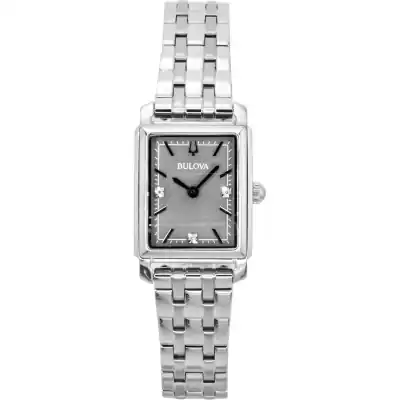 Bulova Sutton Diamond Accents Stainless Steel Grey Mother of Pearl Dial Quartz 96P252 Women's Watch