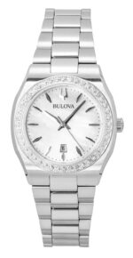 Bulova Surveyor Diamond Stainless Steel Mother Of Pearl Quartz 96R245 Women's Watch