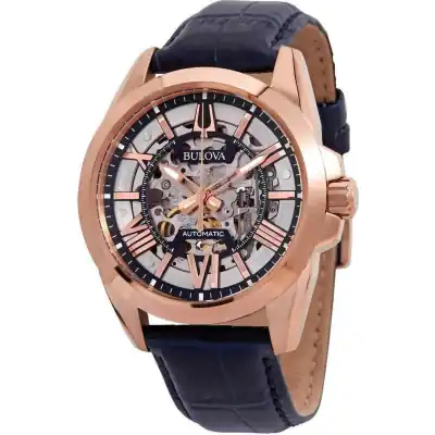Bulova Sutton Automatic Skeleton Dial 97A161 100M Men's Watch