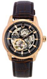 Bulova Classic Sutton Black Skeleton Dial Automatic 97A169 Men's Watch