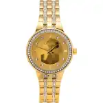 Bulova Classic Crystal Phantom Gold Tone Stainless Steel Champagne Dial Quartz 97L176 Women's Watch