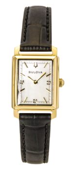 Bulova Sutton Leather Strap Diamond Mother of Pearl Dial Quartz 97P166 Women's Watch